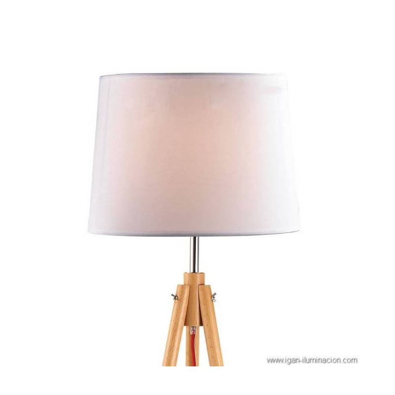 Ideal Lux York 1l Floor Lamp Natural Wood, Wooden Tripod Lamp Base