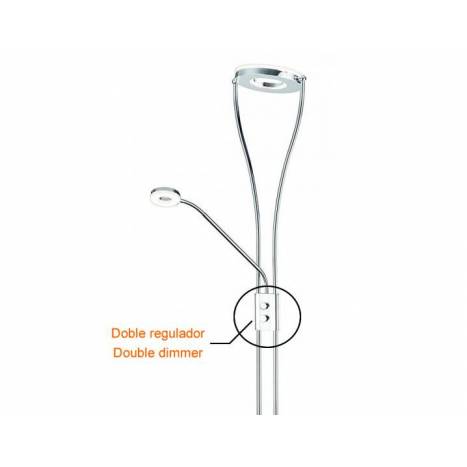 Trio Rennes floor lamp 2L LED chrome