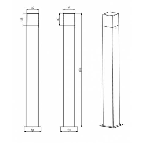 Lampara de pie Hudson LED 80cm aluminio gris