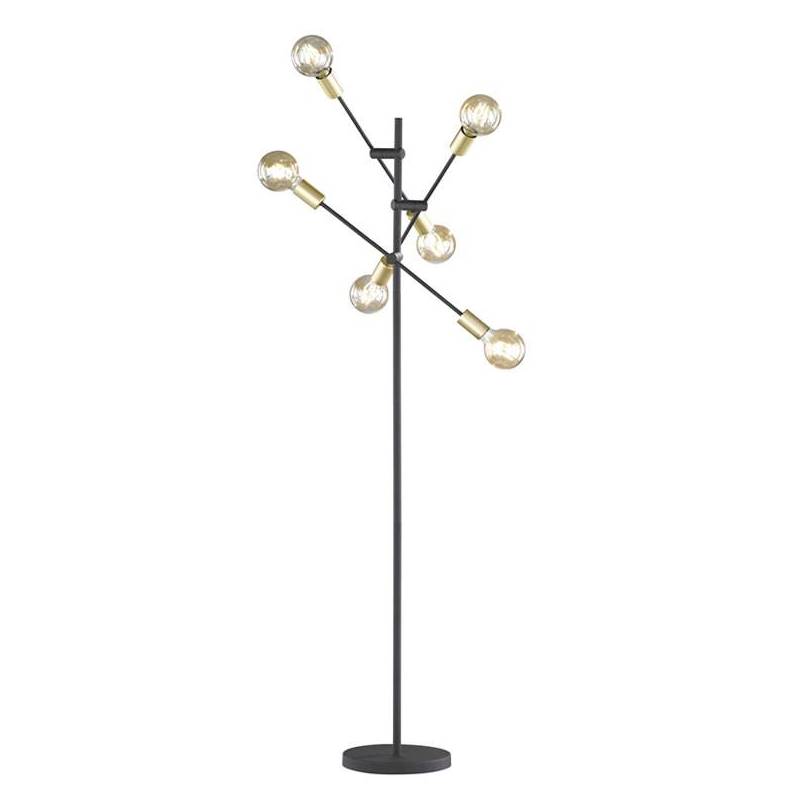 Lámpara de pie Cross 6L negro + oro - Trio Lámpara de pie Cross 6L negro + oro - Trio