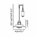 FARO Winch scale pendant lamp 1L brown steel