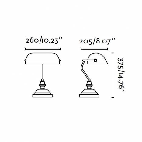 Lámpara de mesa Banker 1 luz metal - Faro
