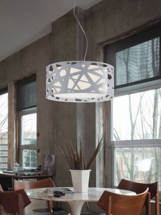 BRILLIANCE Mercury pendant lamp 3L white metal