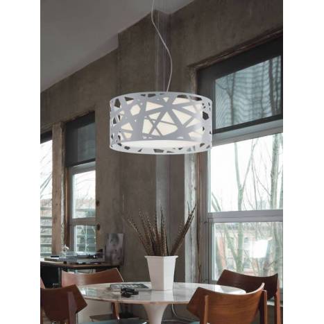 BRILLIANCE Mercury pendant lamp 3L white metal