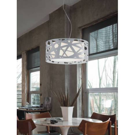 Lámpara colgante Mercury 3 luces metal blanco - Brilliance
