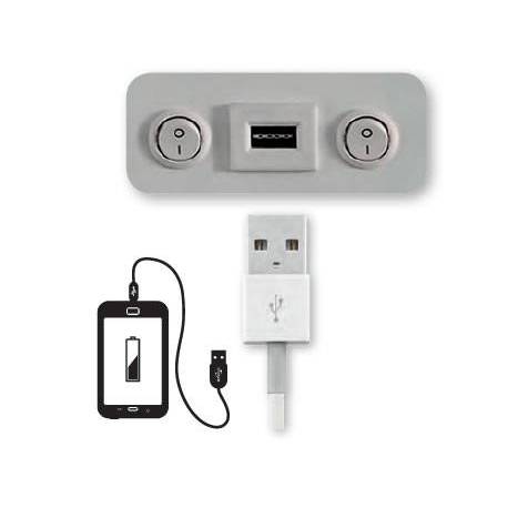 Aplique de pared Hold USB E27 + LED 3w carga - ACB