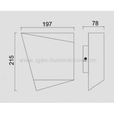 Aplique de pared Asimetric 1L LED negro - Mantra