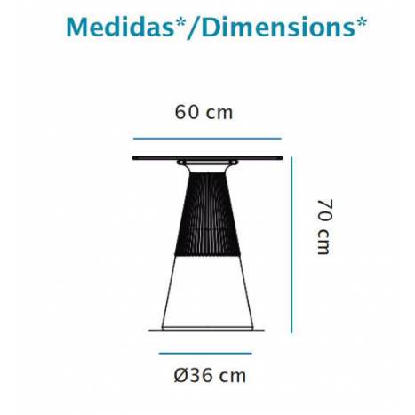 Mesa iluminada Itaca Solar LED RGB IP65 - Newgarden