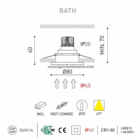 Foco empotrable Bath Matt LED IP65 - Arkoslight
