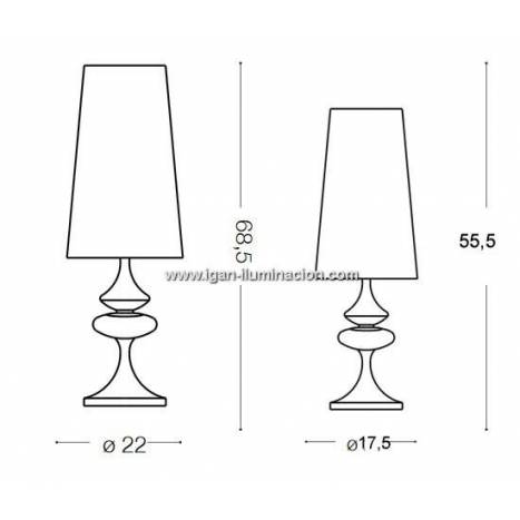 IDEAL LUX Alfiere 1L E27 table lamp