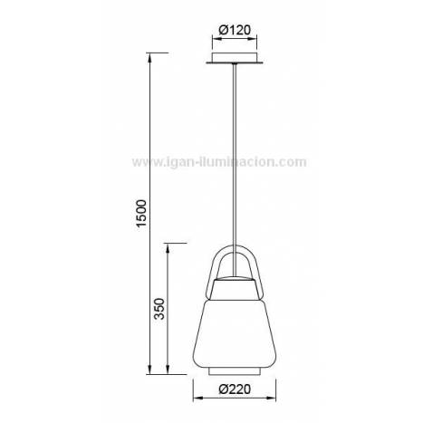 Lámpara colgante Kinke IP65 22cm antracita - Mantra