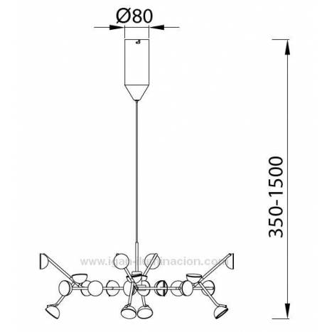 MANTRA Adn LED 72w white aluminium pendant lamp