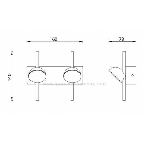 Aplique de pared Adn LED 6w aluminio blanco - Mantra