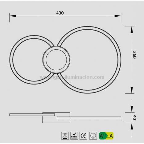 MANTRA Mural LED 24w white circular ceiling lamp