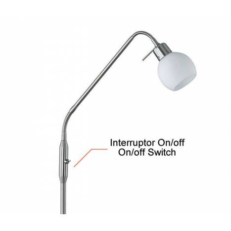 TRIO Ballu floor lamp 1L LED nickel and glass