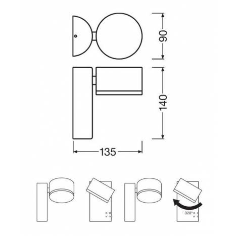 Aplique de pared Spot LED 8w IP54 - Ledvance