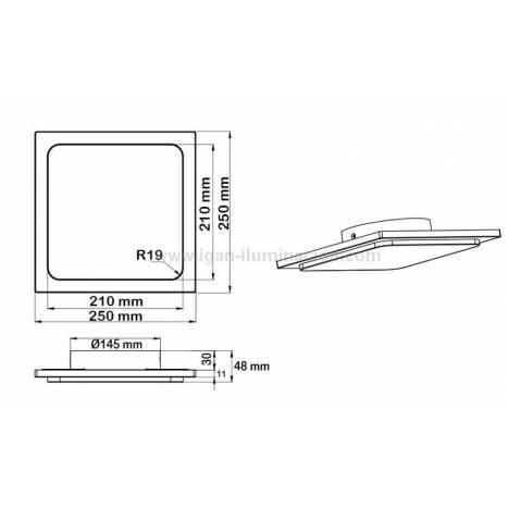 Plafón de techo Trave LED 18w IP54 - Trio