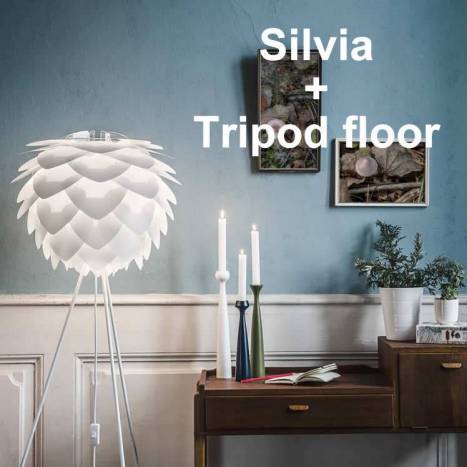 Tripod lámpara de pie blanco - Vita