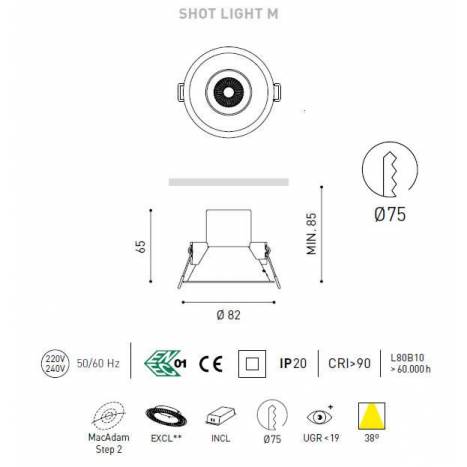 ARKOSLIGHT Shot Light M LED recessed