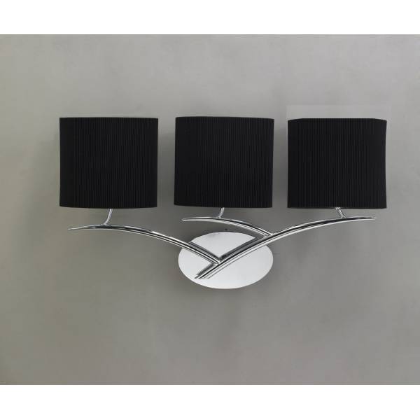 Aplique de pared Eve 3L E27 pantallas negro - Mantra