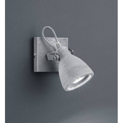 TRIO Concrete 1L GU10 grey wall lamp