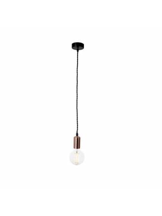 Lámpara colgante Dixy E27 cobre + textil