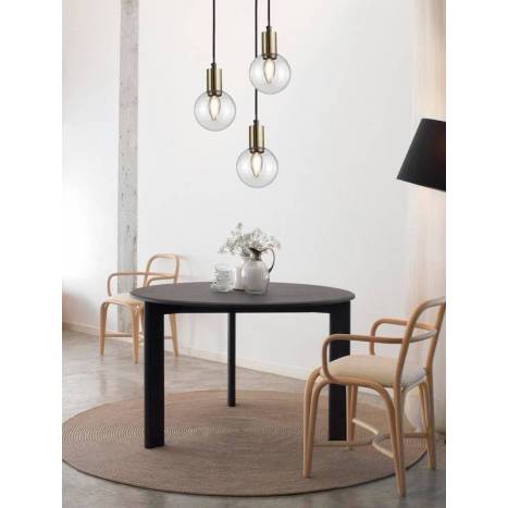 TRIO Nacho 1L black & gold pendant lamp