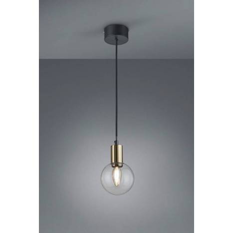 TRIO Nacho 1L black & gold pendant lamp
