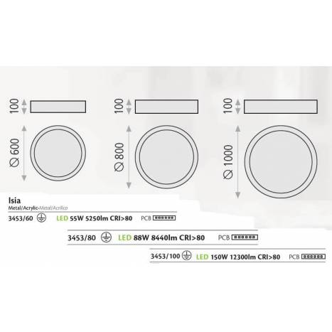 Plafon de techo Isia LED blanco de Daviu