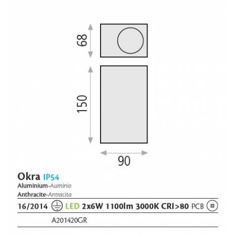 Aplique de pared Okra LED de Daviu