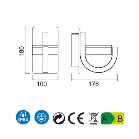 Aplique de pared Iguazú LED 9w IP54 - Mantra