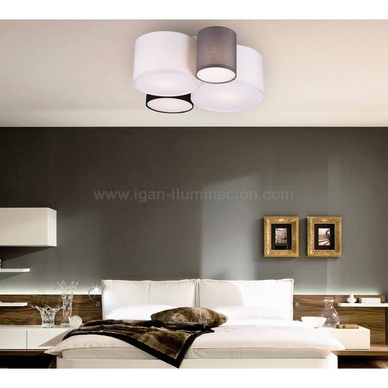 Plaf n de techo Hotel 4L E27 textil colores Trio Plaf n de techo Hotel 4L E27 textil colores Trio