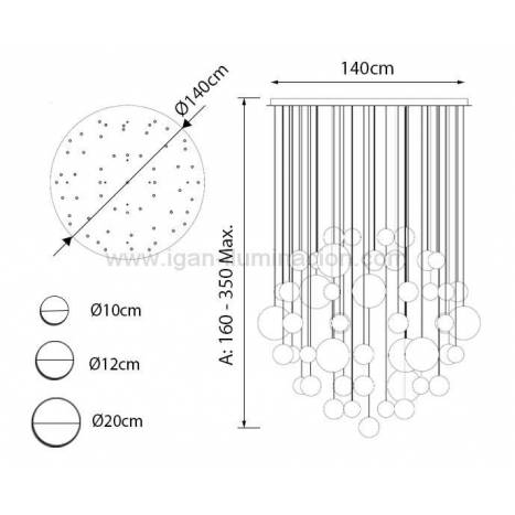Lámpara colgante Sphere LED 55L regulable - Schuller