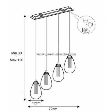 Lámpara colgante Taccia 4L LED - Schuller
