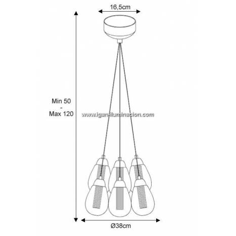 Lámpara colgante Taccia 6L LED 38cm - Schuller