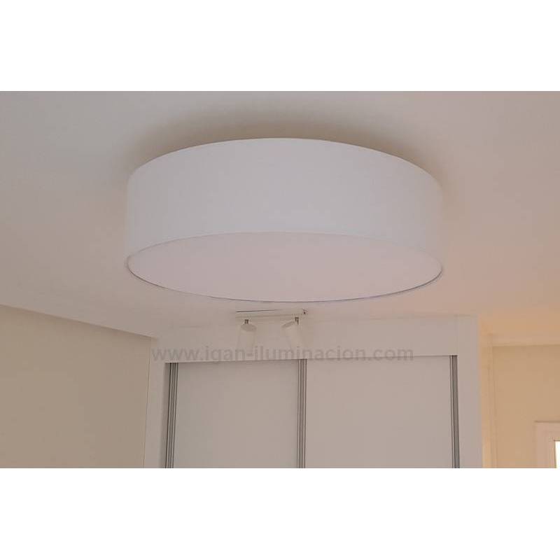 Plafón de Texti 3L E27 tela blanca - Trio