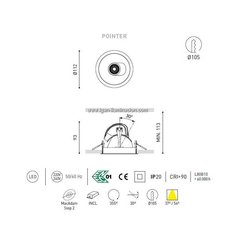 Recessed LED downlight Pointer 5W