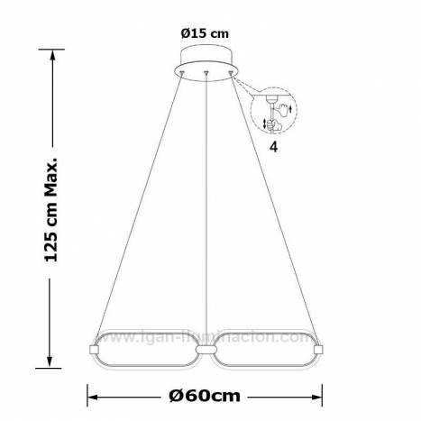 Lámpara colgante Colette LED 54w aluminio - Schuller