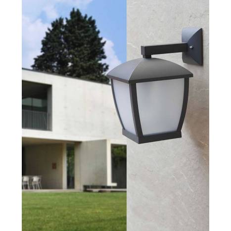 Aplique de exterior Wilma E27 IP44 gris oscuro - Faro