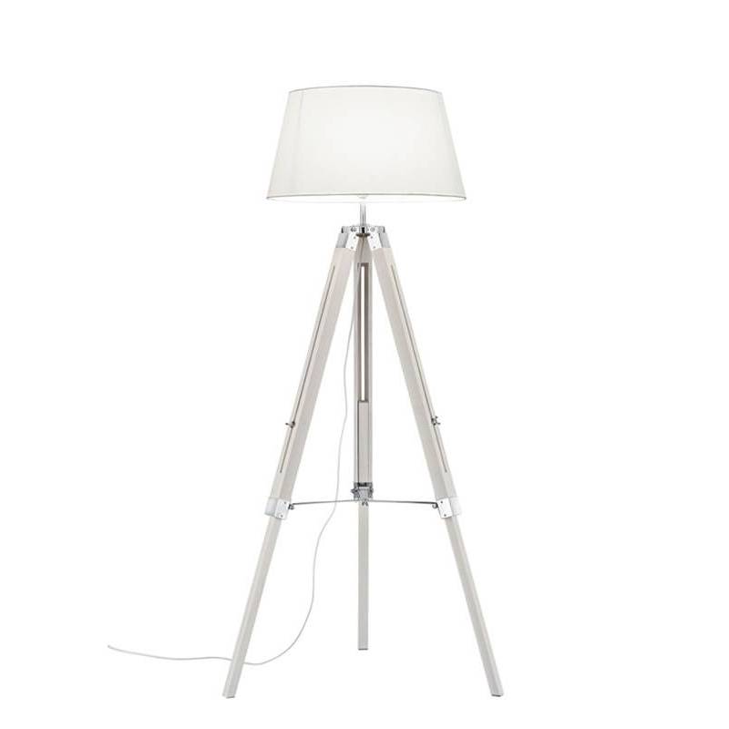 Trio Tripod Floor Lamp White Wood, Grey Tripod Floor Lamp
