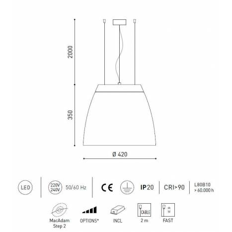 Lámpara suspendida Salt LED 42cm - Arkoslight