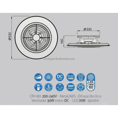MANTRA Alisio LED DC ceiling fan