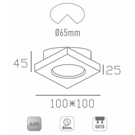 Foco empotrable SC760SQA cristal transparente - YLD