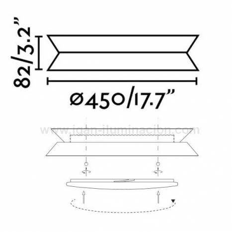 Plafón de techo Tender LED 24w madera - Faro