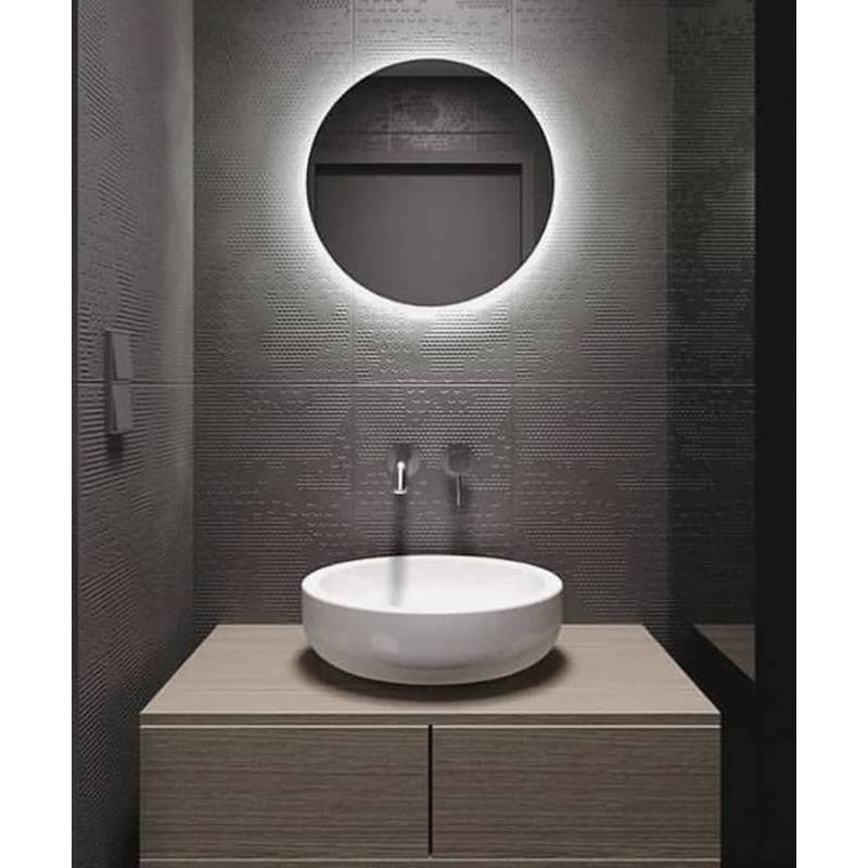 EMKE Espejo Baño con Luz 60 cm Diámetro, Espejo Baño LED Redondo
