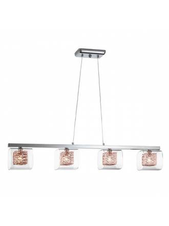 SCHULLER Lios 4L glass copper pendant lamp