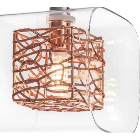 Lámpara colgante Lios 4L cristal cobre - Schuller