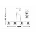 SCHULLER Lios 4L glass copper pendant lamp