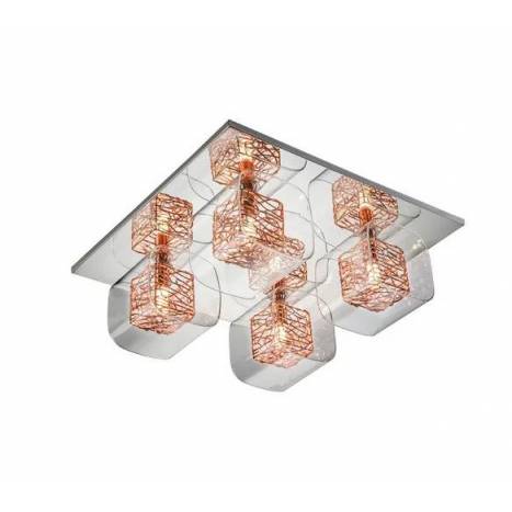 Plafón de techo Lios 4L cristal cobre - Schuller