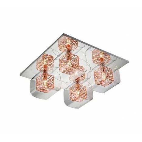 SCHULLER Lios 4L glass copper ceiling lamp